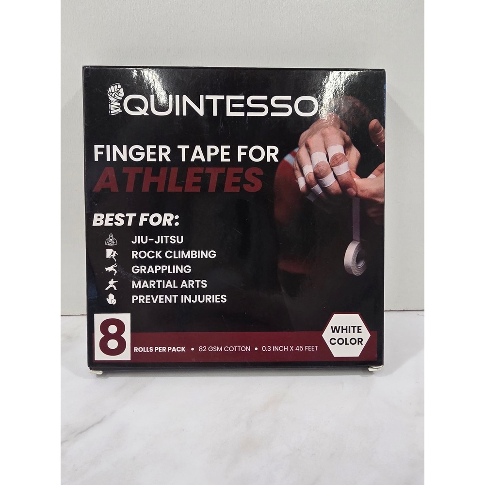 Athletic Gorpcore Finger Tape 8 Pack 0.3in Cotton Quintesso Men Women White